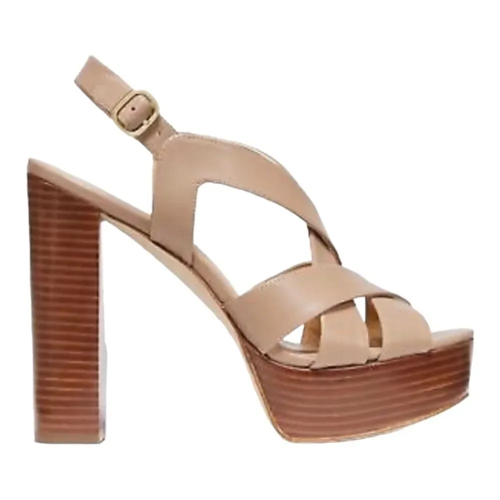 MICHAEL Michael Kors Audrina Platform Sandals in the Size 9.5M in Sahara Color